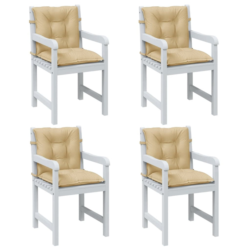 Stoelkussens Lage Rug Stof Gemêleerd Beige
