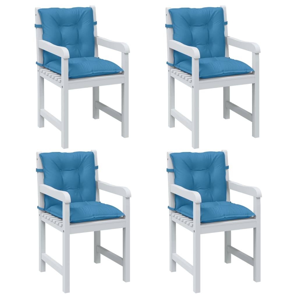 Stoelkussens Lage Rug Stof Gemêleerd Blauw