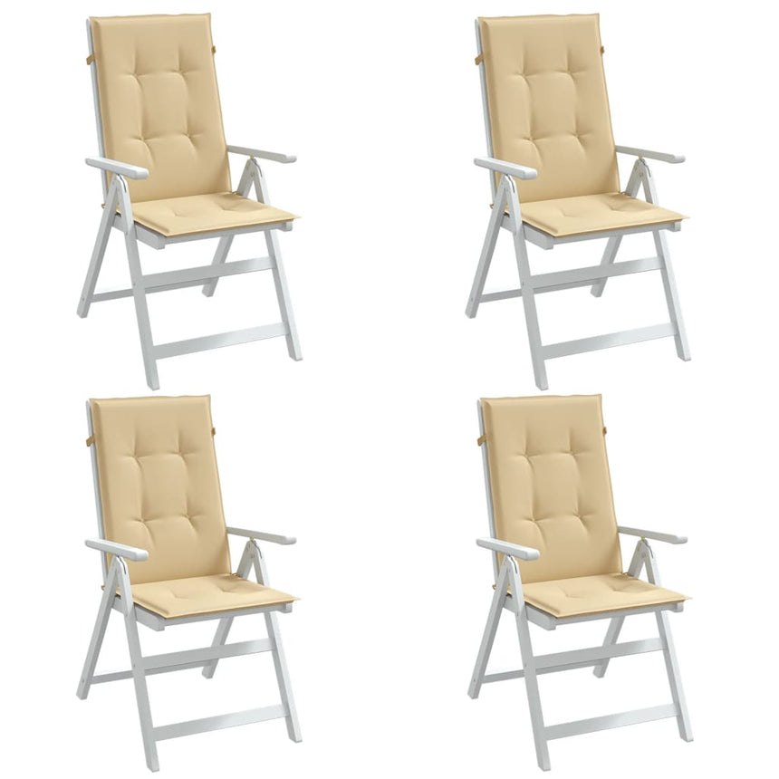 Stoelkussens Hoge Rug Stof Gemêleerd Beige