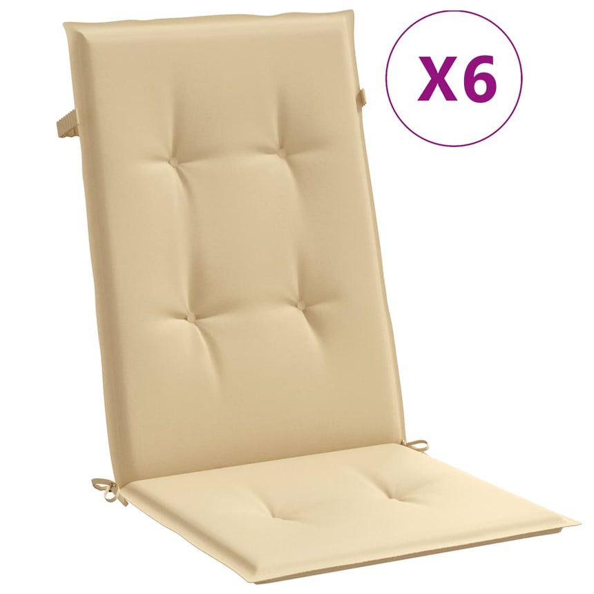 Stoelkussens Hoge Rug Stof Gemêleerd Beige