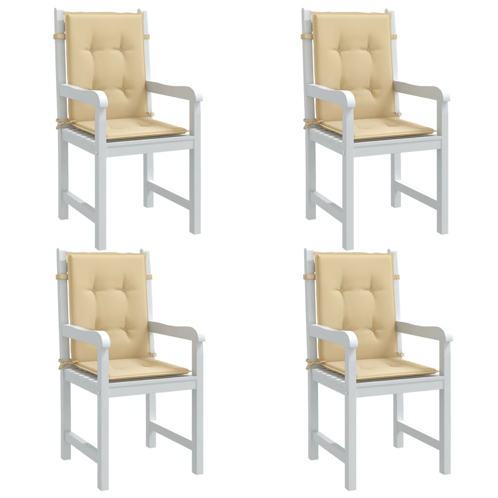 Stoelkussens Lage Rug Stof Gemêleerd Beige