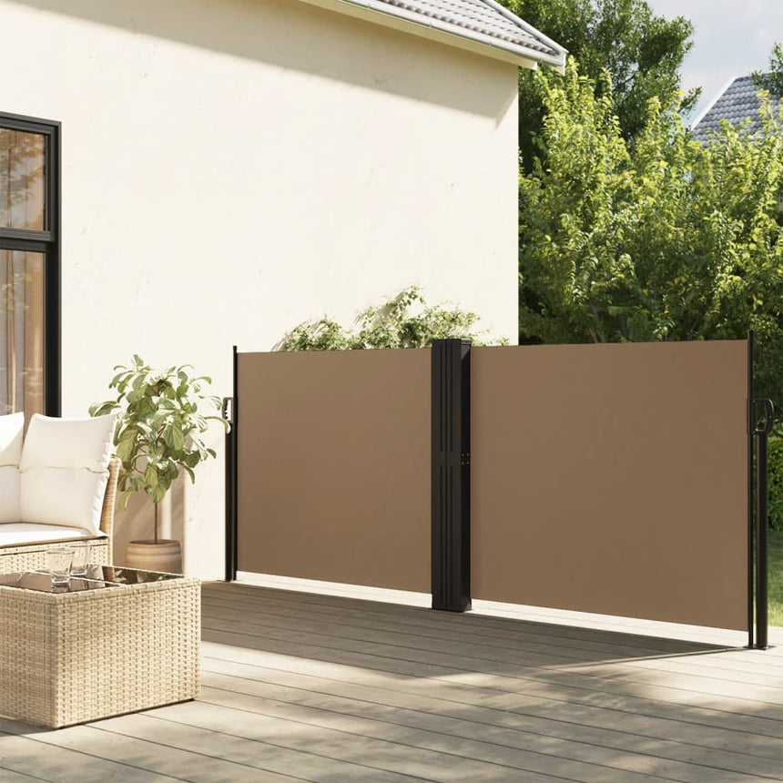 Windscherm Uittrekbaar 100X1000 Cm Taupe Terracotta