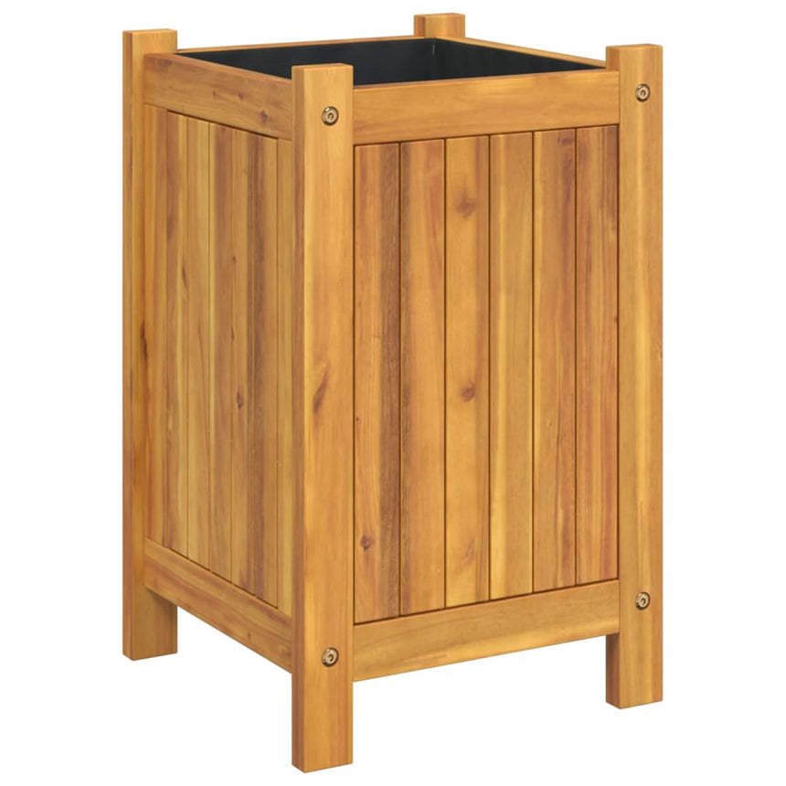 Plantenbak Met Voering 31X31X50 Cm Massief Acaciahout