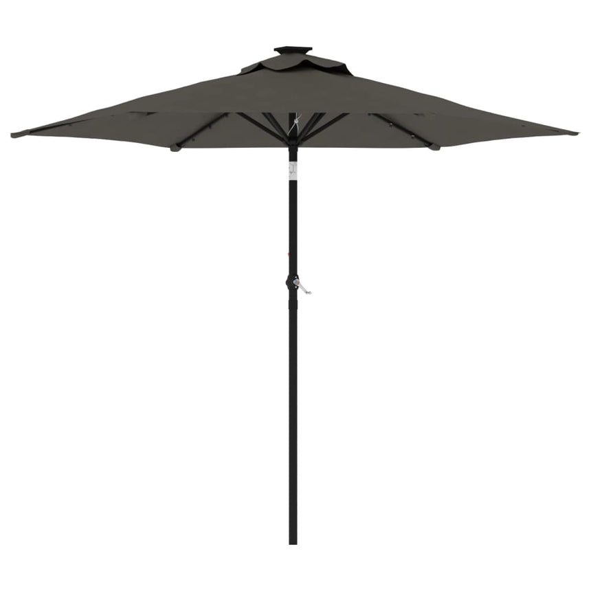 Parasol Met Led's En Stalen Paal 225X225X212Cm Kleurig