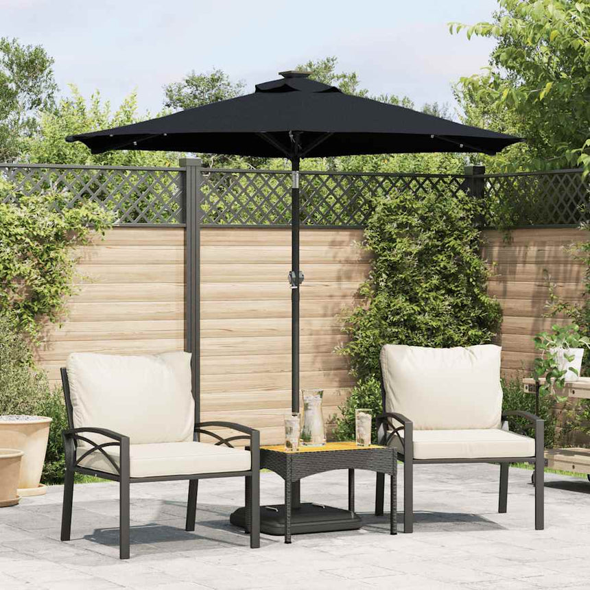 Parasol Met Led's En Stalen Paal 225X225X212Cm Kleurig