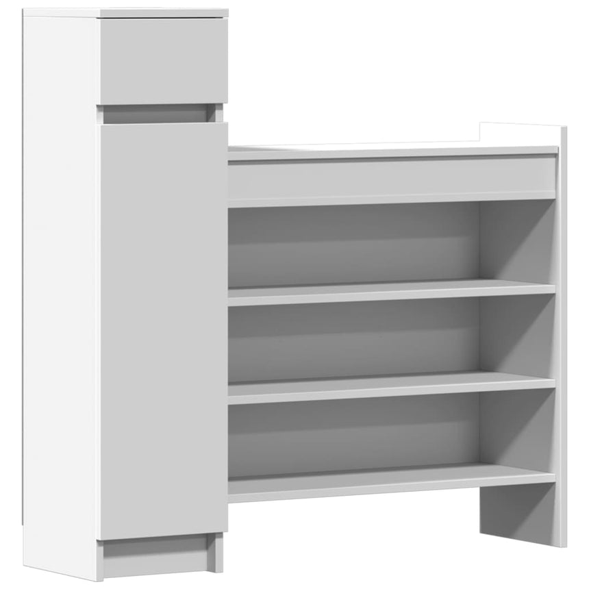 Schoenenkast 100,5X28X100 Cm Bewerkt Hout Wit