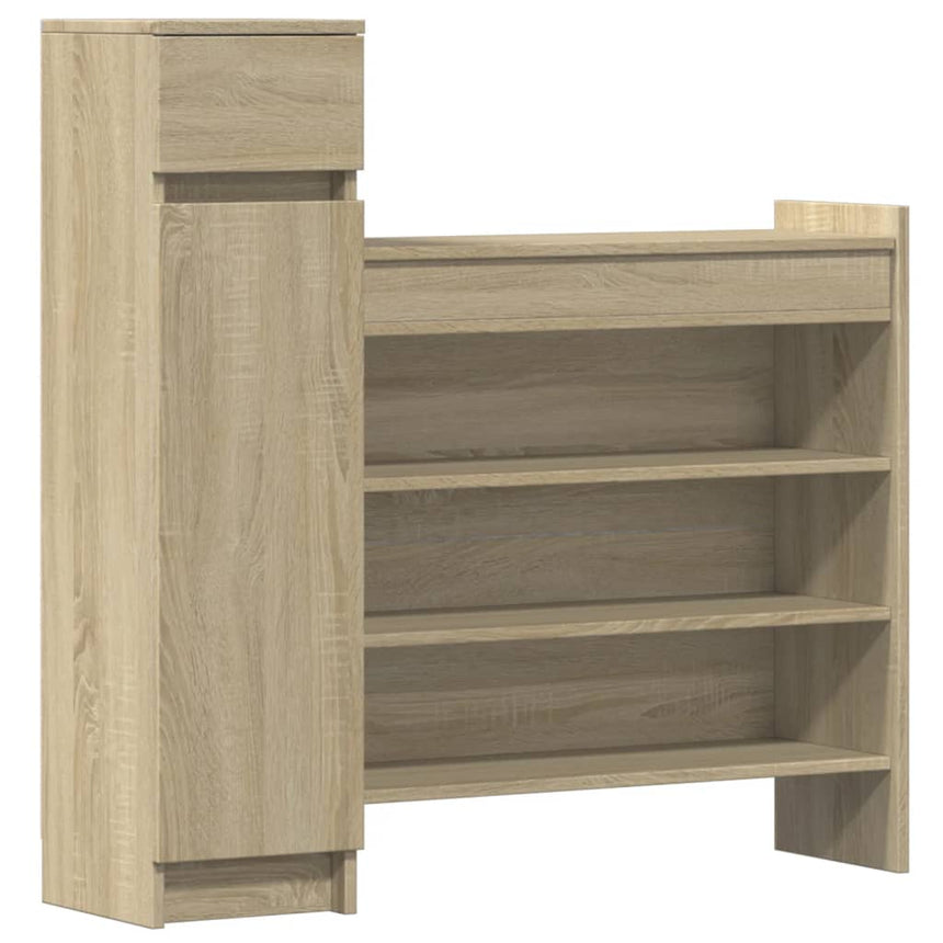 Schoenenkast 100,5X28X100 Cm Bewerkt Hout Kleurig Sonoma Eiken