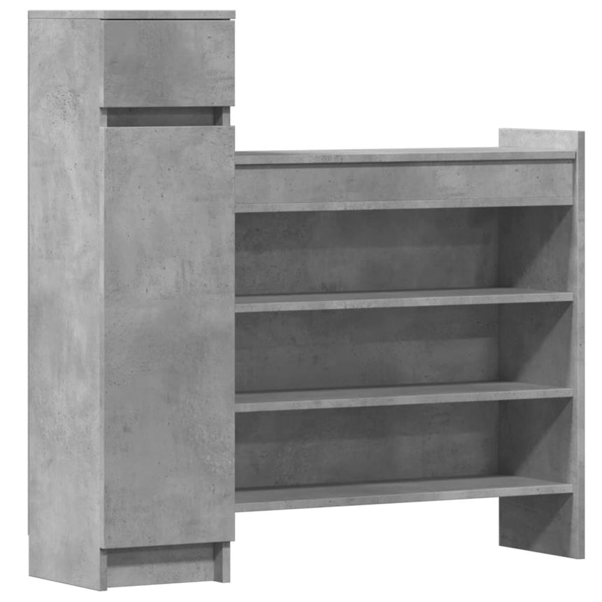 Schoenenkast 100,5X28X100 Cm Bewerkt Hout Betongrijs