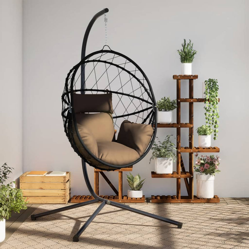 Hangstoel Met Standaard Rattan En Staal