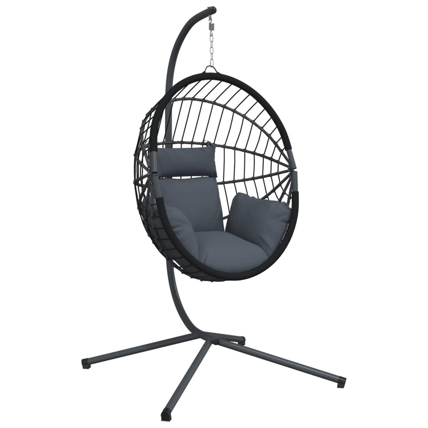 Hangstoel Met Standaard Rattan En Staal Kleurig