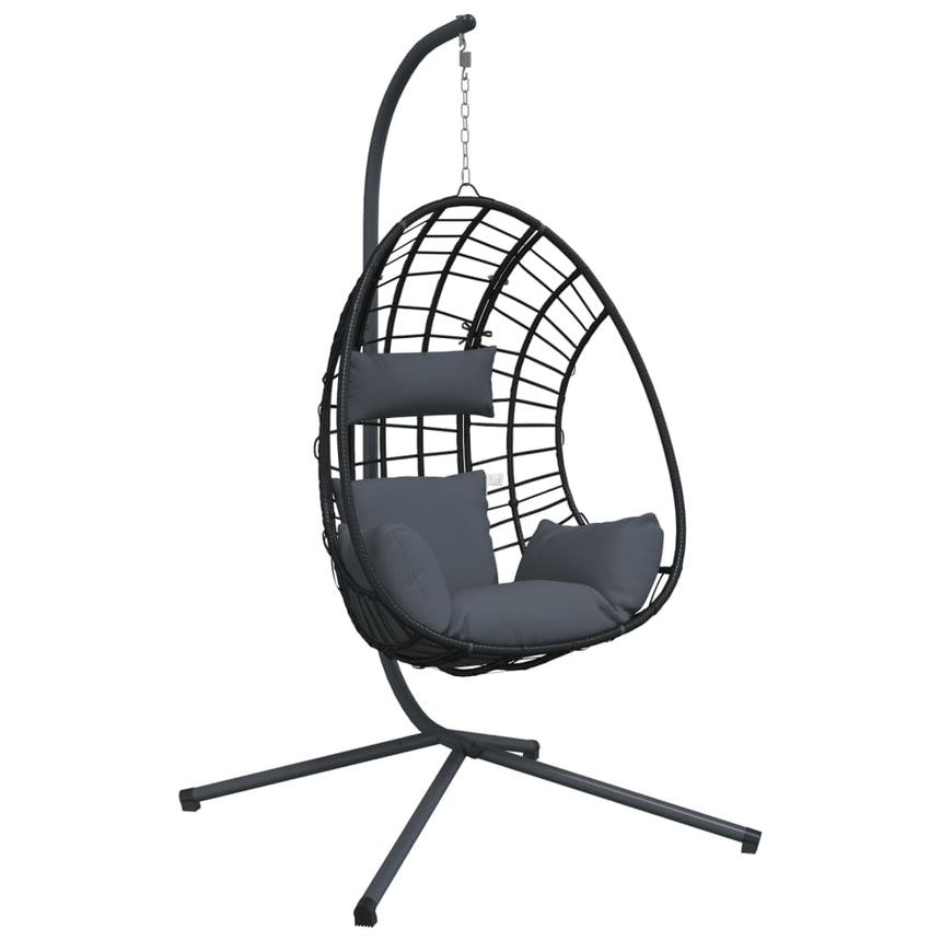 Hangstoel Met Standaard Rattan En Staal Kleurig