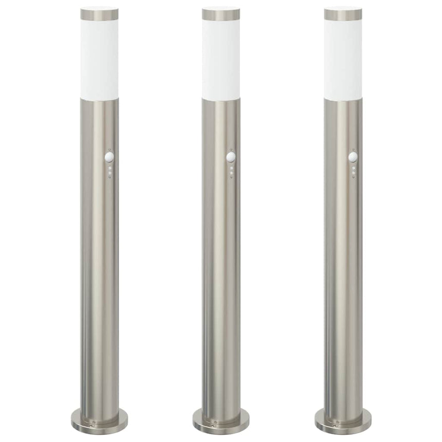 Bolderverlichting Met Sensor 3 Stuks 80 Cm Rvs Ip44