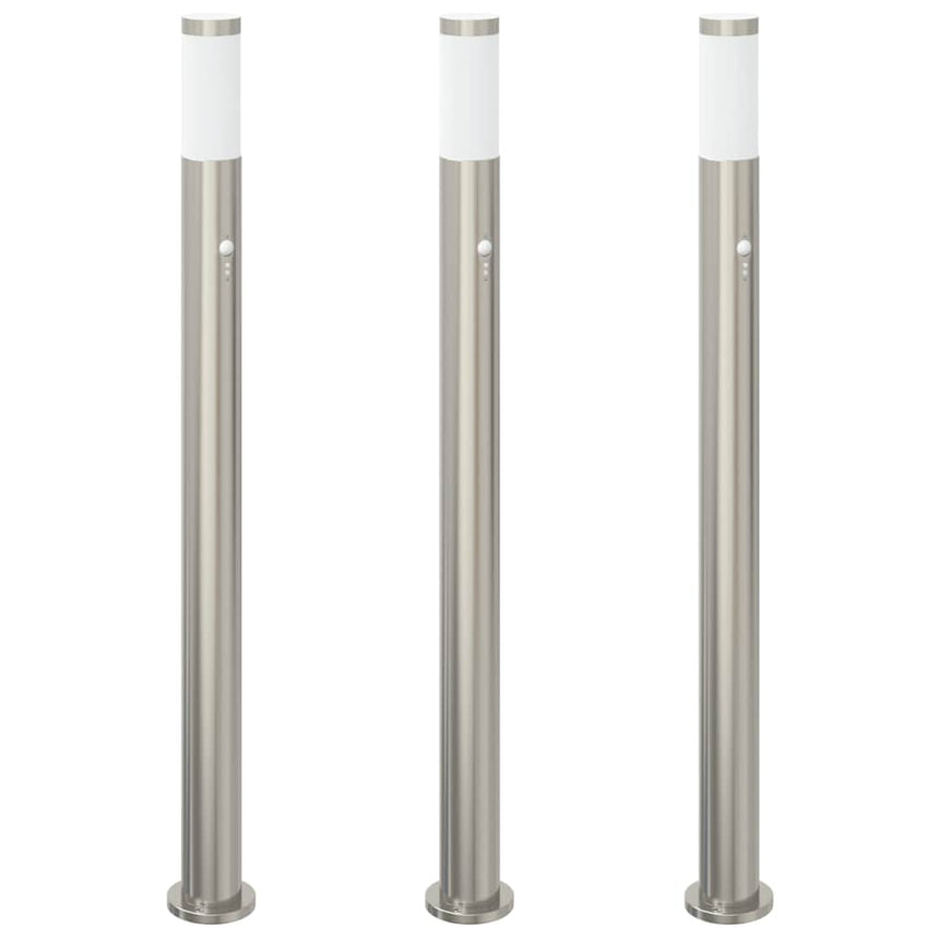 Bolderverlichting Met Sensor 3 Stuks 110 Cm Rvs Ip44