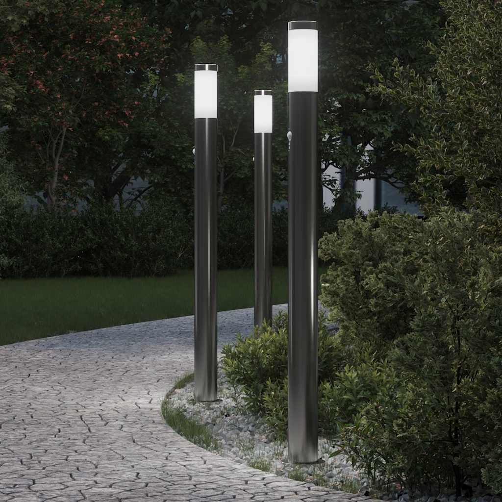 Bolderverlichting Met Sensor 3 Stuks 110 Cm Rvs Ip44