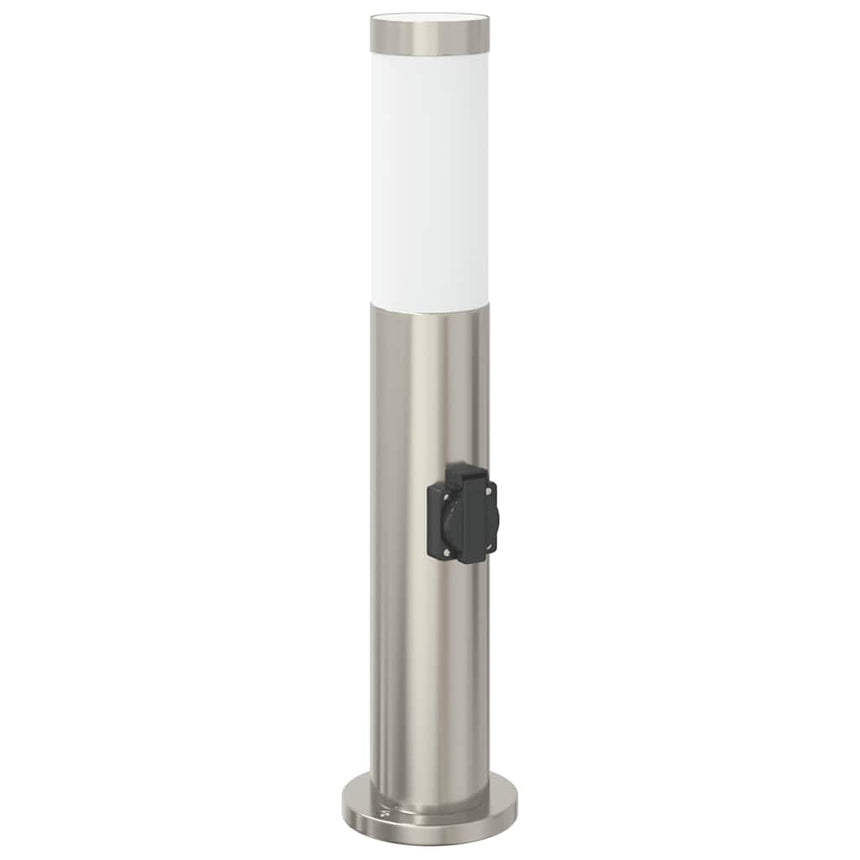 Bolderarmatuur Met Stopcontact 50 Cm Rvs Ip44