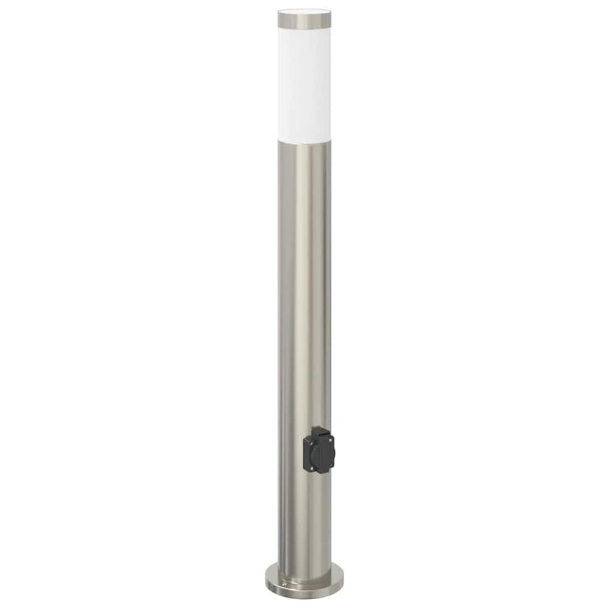 Bolderarmatuur Met Stopcontact 80 Cm Rvs Ip44