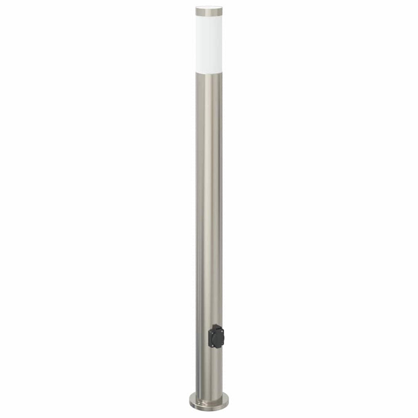 Bolderarmatuur Met Stopcontact 110 Cm Rvs Ip44