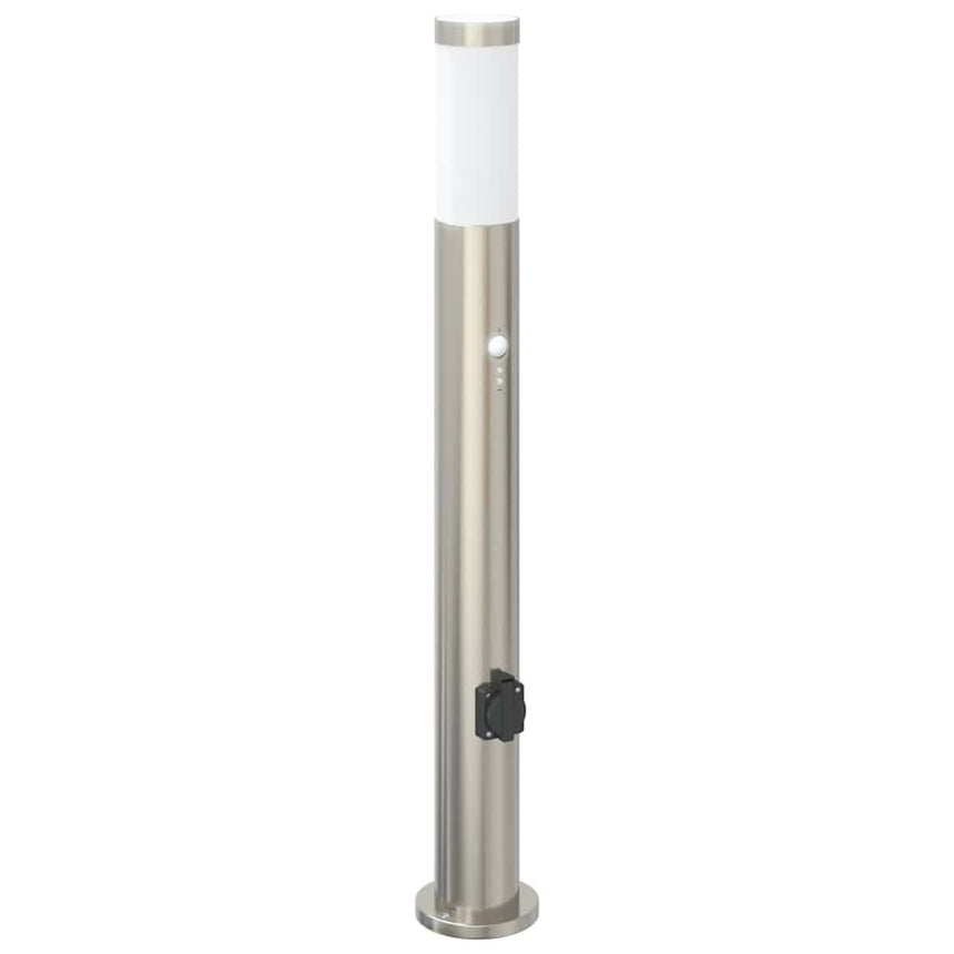 Bolderarmatuur Met Sensor En Stopcontact 80 Cm Roestvrij Staal Ip44