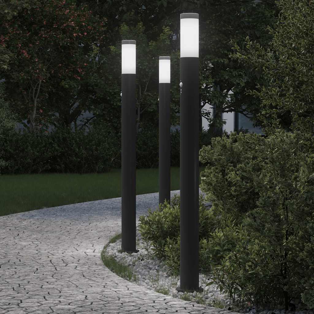 Bolderverlichting Met Sensor 3 Stuks 110 Cm Rvs Ip44