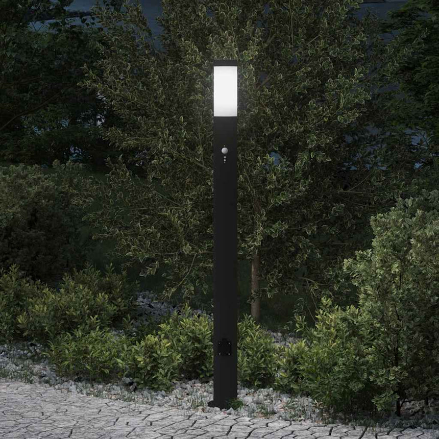 Bolderarmatuur Met Sensor En Stopcontact 110 Cm Roestvrij Staal Ip44