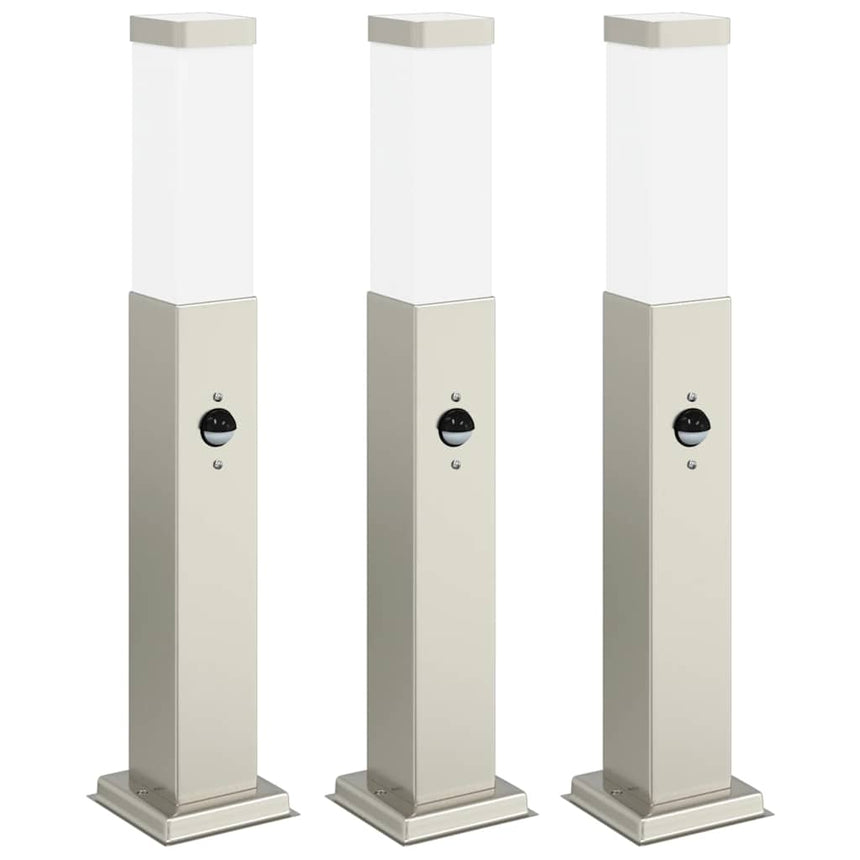 Bolderverlichting Met Sensor 3 Stuks 50 Cm Rvs Ip44