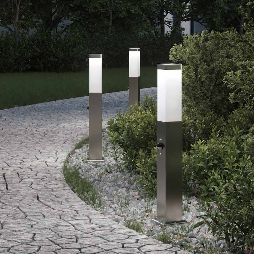 Bolderverlichting Met Sensor 3 Stuks 50 Cm Rvs Ip44