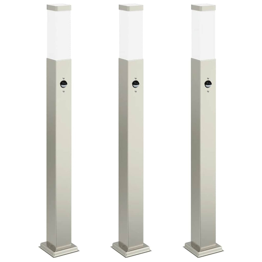 Bolderverlichting Met Sensor 3 Stuks 80 Cm Rvs Ip44
