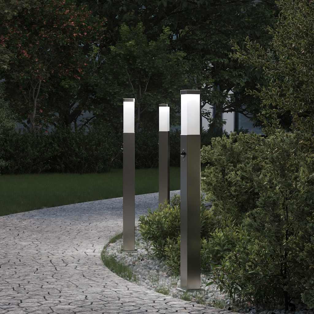 Bolderverlichting Met Sensor 3 Stuks 80 Cm Rvs Ip44