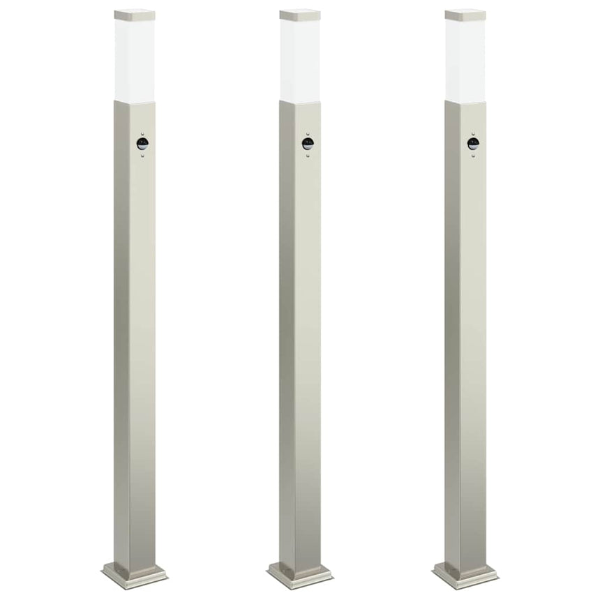 Bolderverlichting Met Sensor 3 Stuks 110 Cm Rvs Ip44