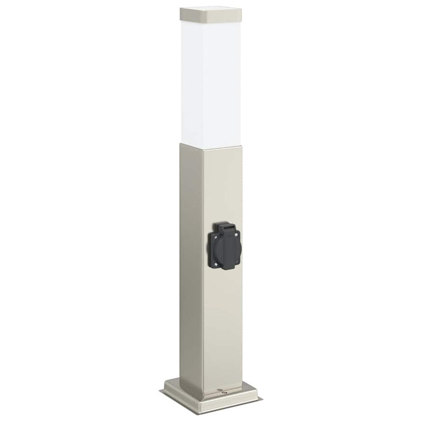 Bolderarmatuur Met Stopcontact 50 Cm Rvs Ip44