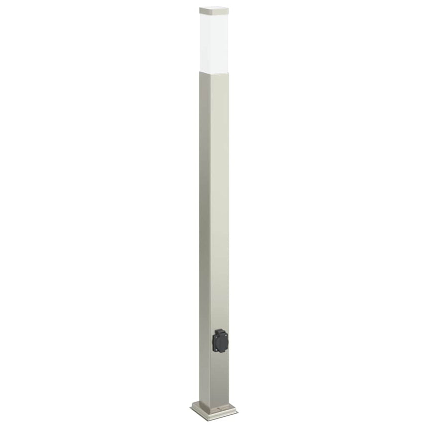 Bolderarmatuur Met Stopcontact 110 Cm Rvs Ip44
