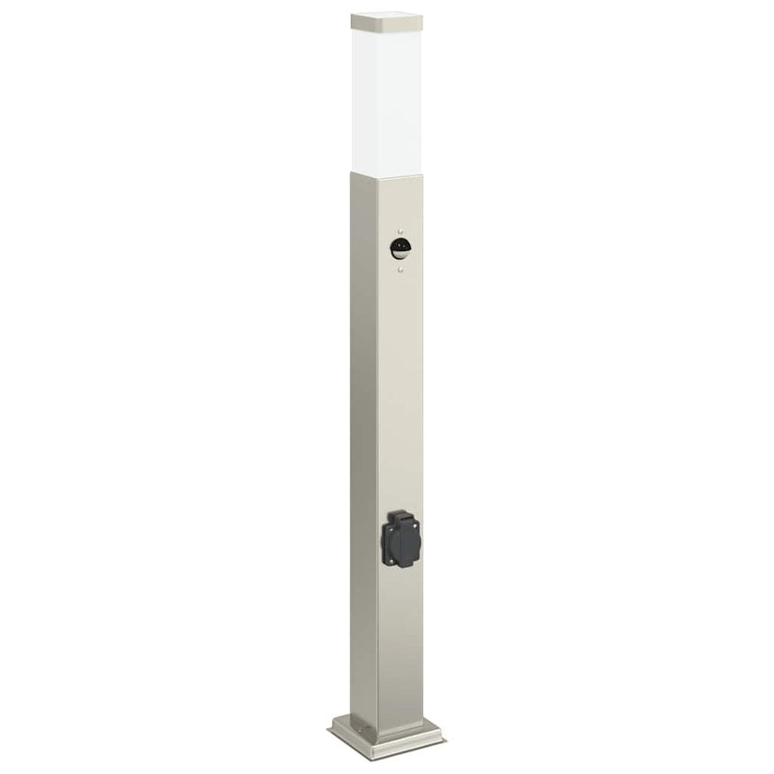 Bolderarmatuur Met Sensor En Stopcontact 80 Cm Roestvrij Staal Ip44