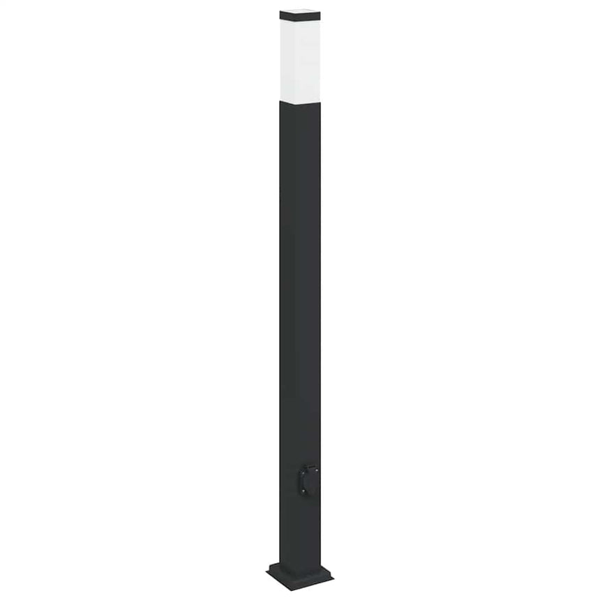 Bolderarmatuur Met Stopcontact 110 Cm Zwart Ip44