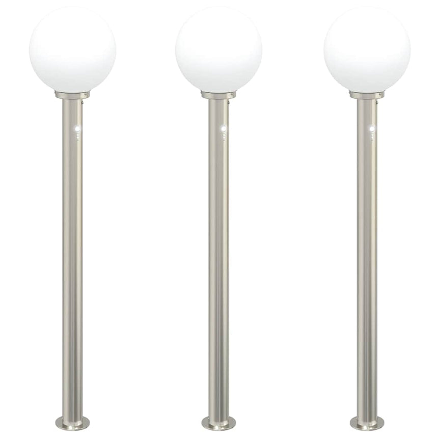 Bolderverlichting Met Sensor 3 Stuks 120 Cm Rvs Ip44