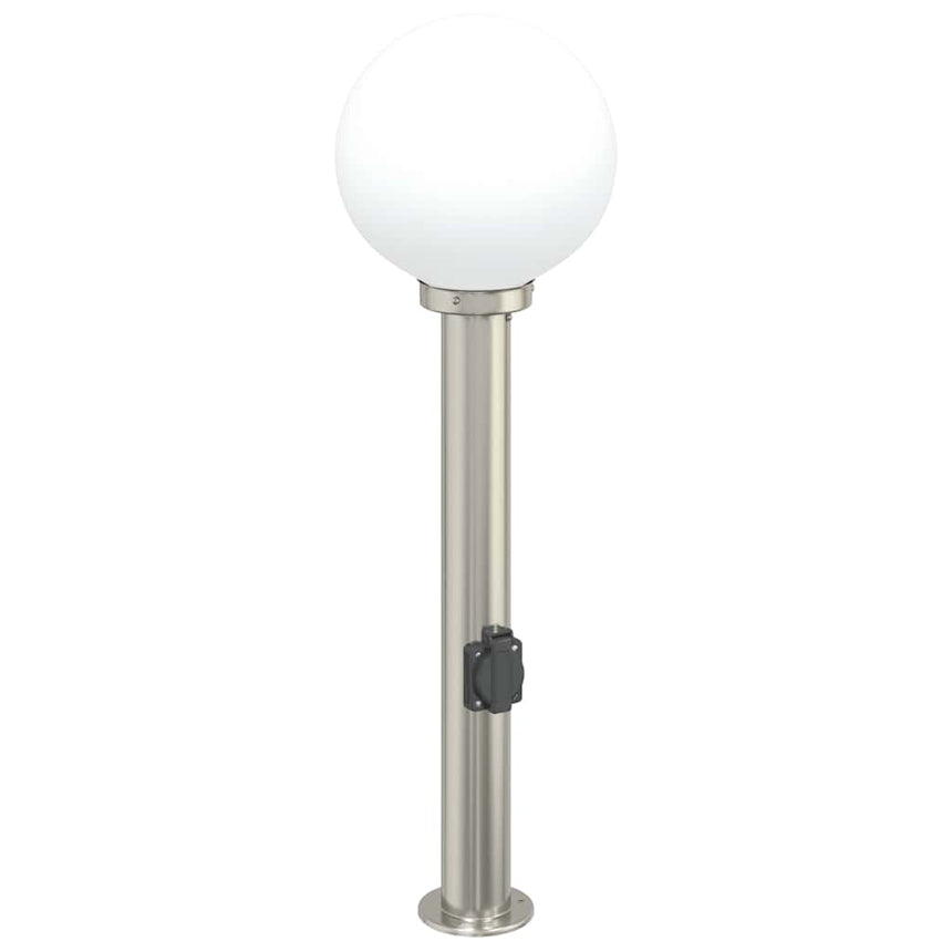 Bolderarmatuur Met Stopcontact 80 Cm Rvs Ip44