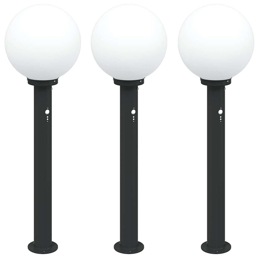 Bolderverlichting Met Sensor 3 Stuks 80 Cm Zwart Ip44