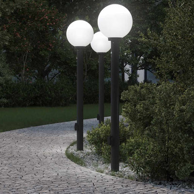 Bolderverlichting Met Sensor En Stopcontact 3 Stuks 120 Cm Zwart Ip44