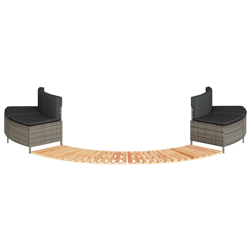 Hottub-Ombouw Poly Rattan En Massief Acaciahout