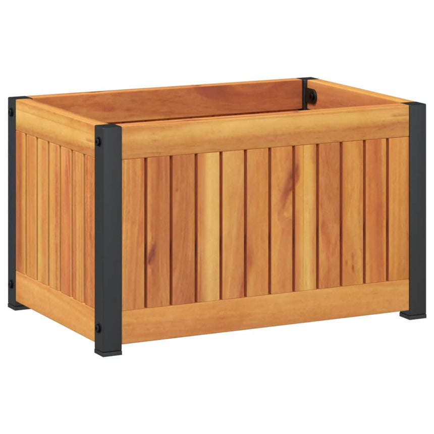 Plantenbak 45X30X27,5 Cm Massief Acaciahout En Staal