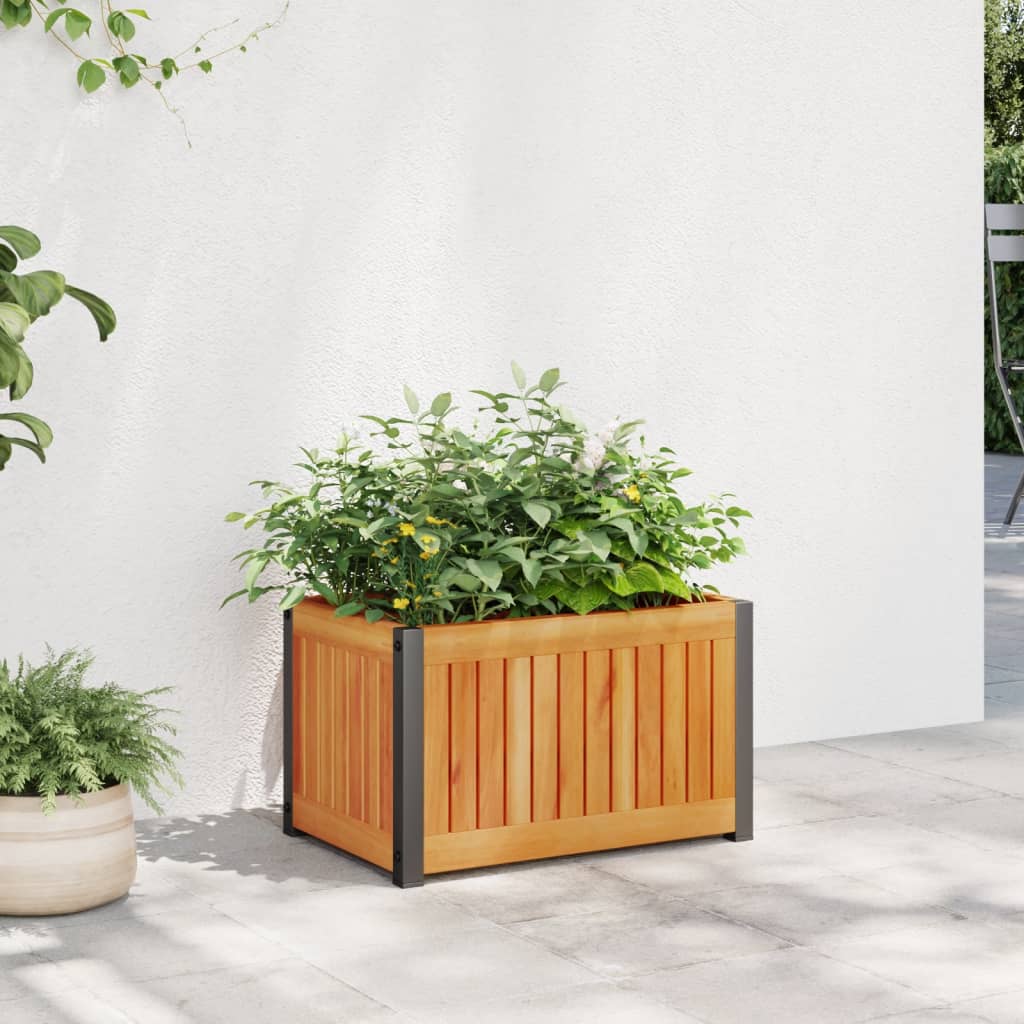 Plantenbak 45X30X27,5 Cm Massief Acaciahout En Staal
