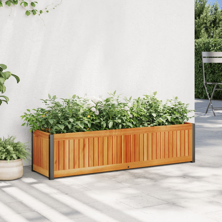 Plantenbak 45X30X27,5 Cm Massief Acaciahout En Staal