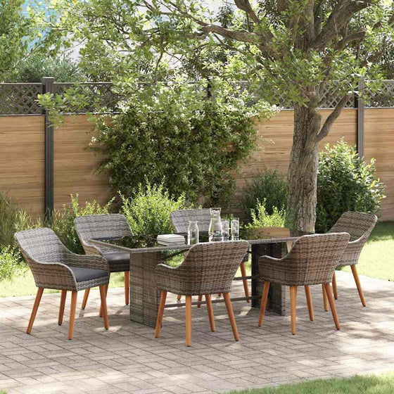 vidaXL Ensemble de salle à manger pour jardin 7 pcs Gris polyrotin