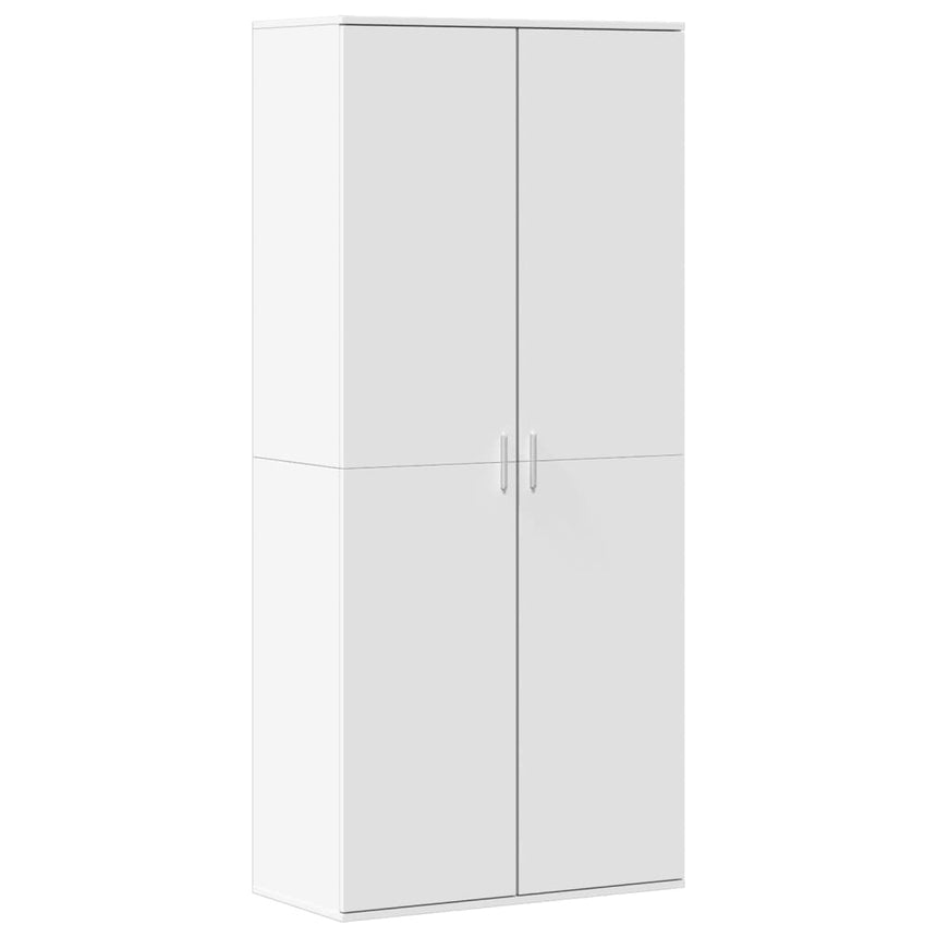 Schoenenkast 80X39X178 Cm Bewerkt Hout Wit