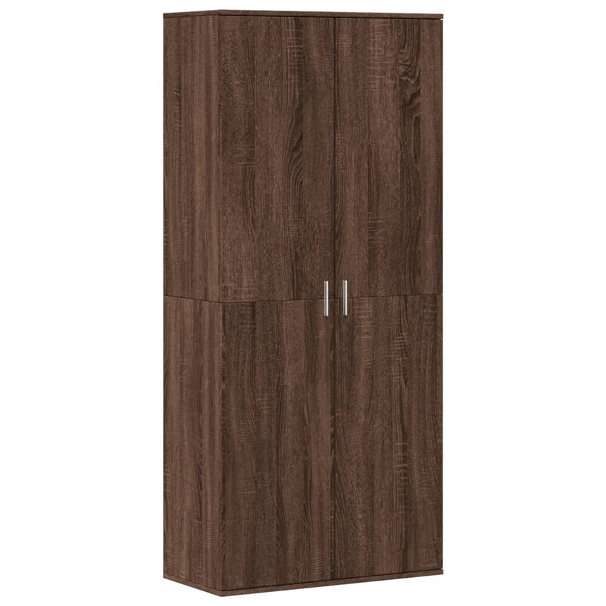 Schoenenkast 80X39X178 Cm Bewerkt Hout Bruin Eikenkleur