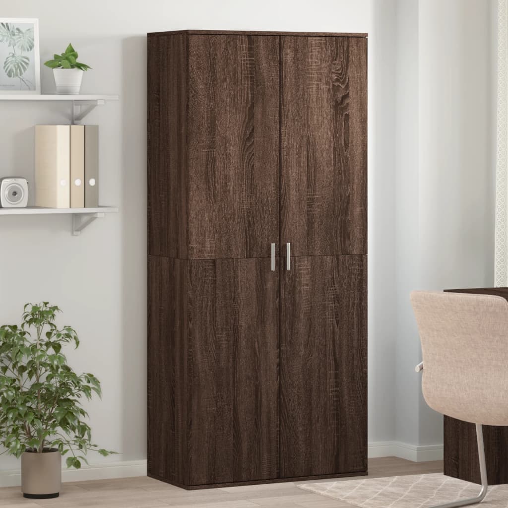 Schoenenkast 80X39X178 Cm Bewerkt Hout Bruin Eikenkleur