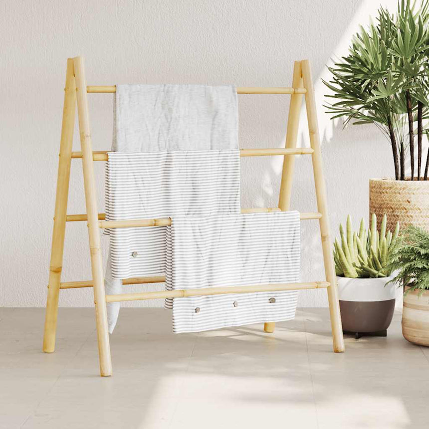 Dubbele Handdoekenladder Met 5 Tredes 50X160 Cm Bamboe