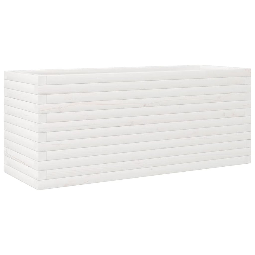Plantenbak 110X40X45,5 Cm Massief Grenenhout Wit Natuurlijk Grenenhout