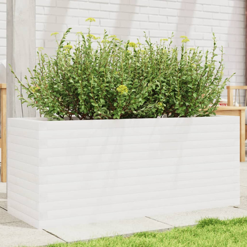 Plantenbak 110X40X45,5 Cm Massief Grenenhout Wit Natuurlijk Grenenhout