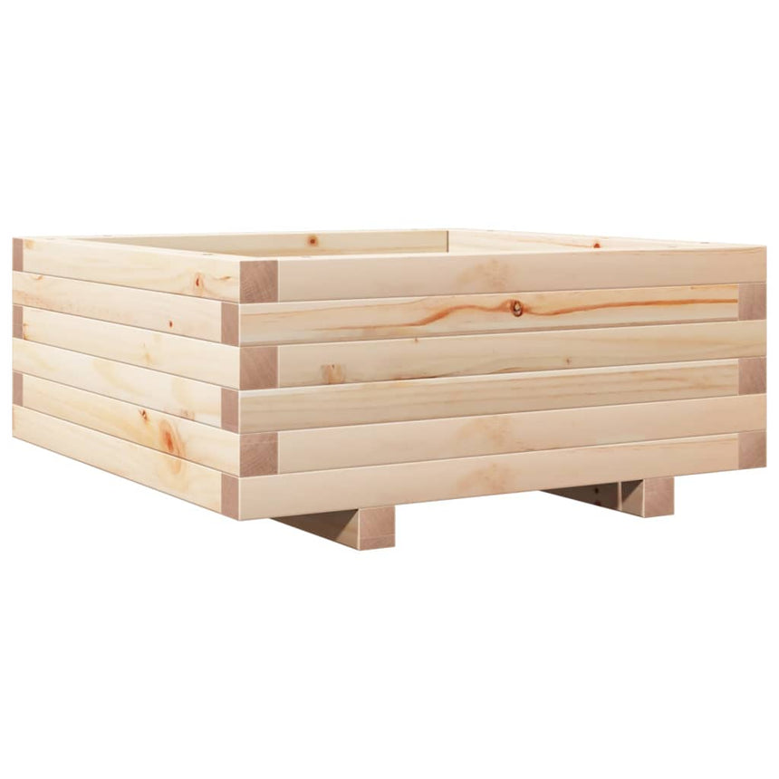 Plantenbak 60X60X26,5 Cm Massief Grenenhout Wasbruin