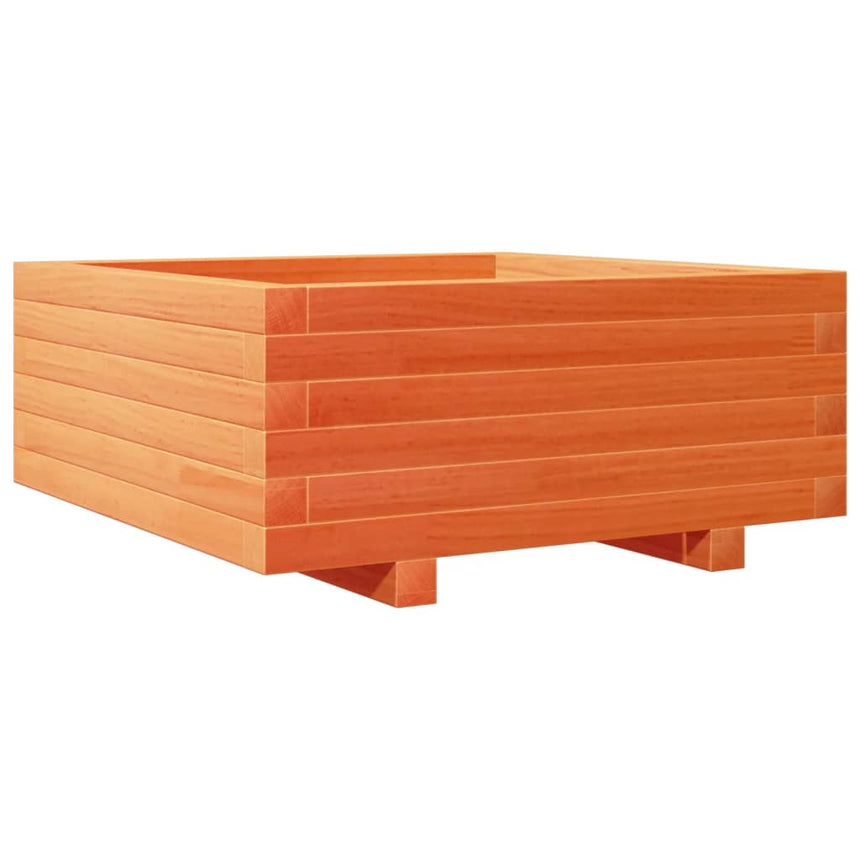 Plantenbak 60X60X26,5 Cm Massief Grenenhout Wasbruin Wit